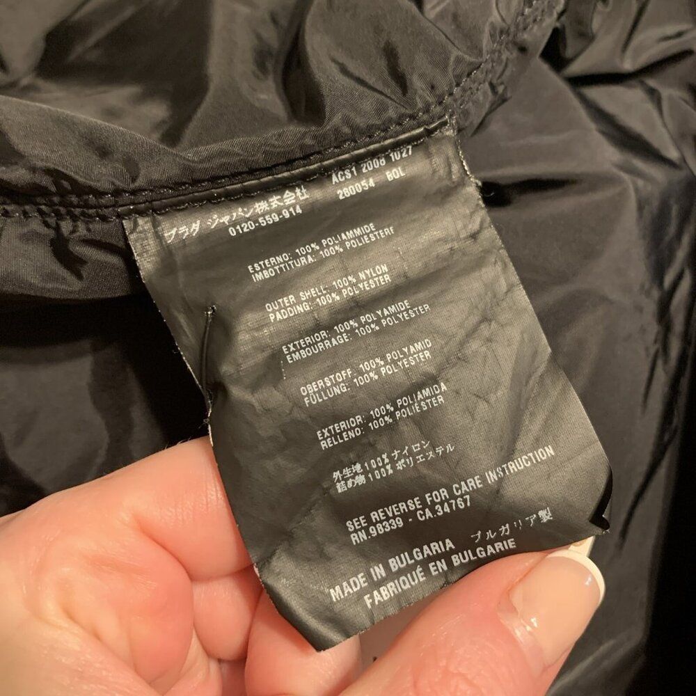 Prada Authentic Solid Black Nylon Windbreaker Lon… - image 7